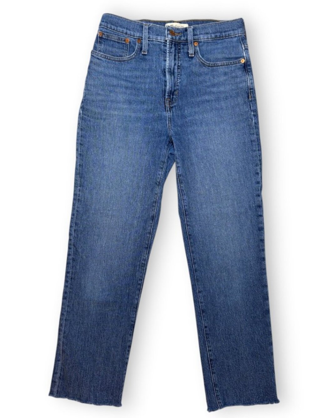 Madewell Perfect Vintage Jean High Rise Straight Leg Medium Wash Blue Denim 26 2
